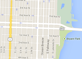 Map image showing location of Pocket Parks in Lake Worth